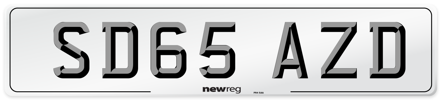 SD65 AZD Number Plate from New Reg